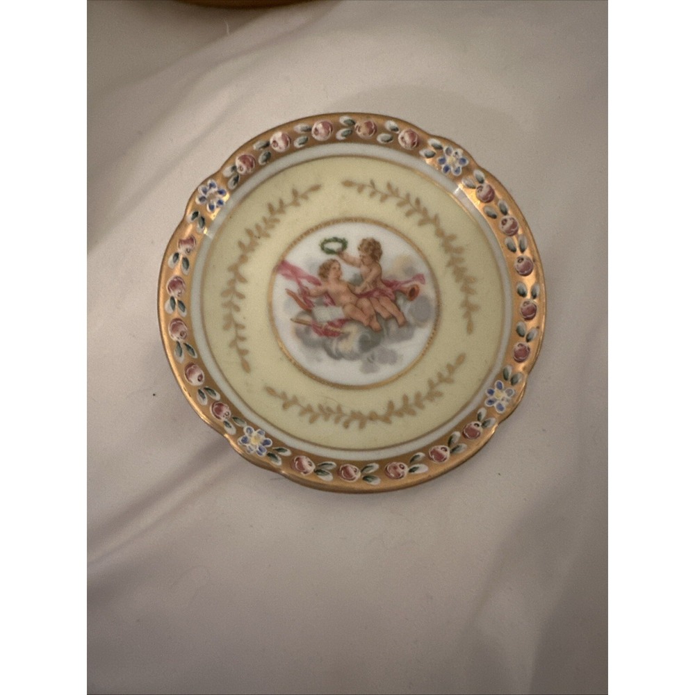 Lenwile-Ardalt Saucer Ring Dish Victorian Floral Saucer For Flat Cup